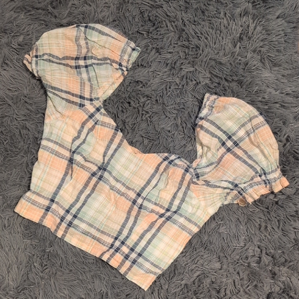 Dizzy Pastel Plaid Crop Top